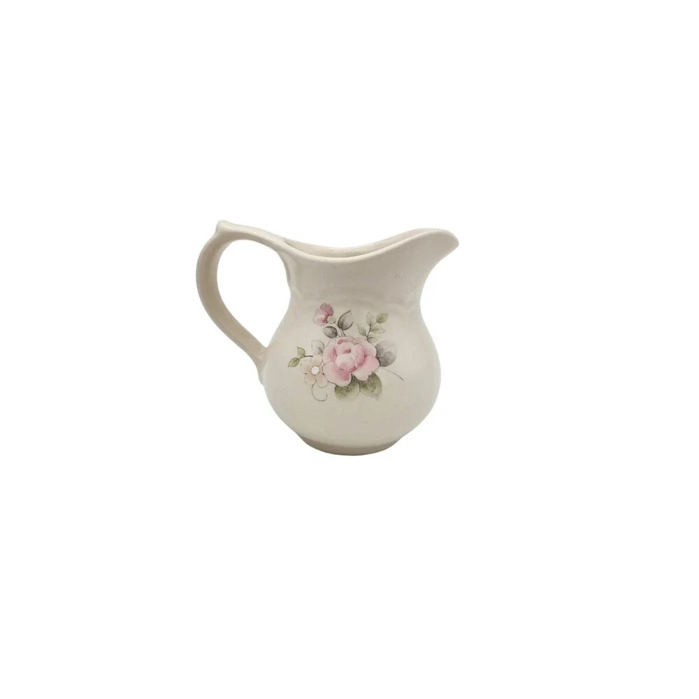 Pfaltzgraff Tea Rose Creamer 10 oz Pitcher Pink Floral Vintage Cottagecore USA